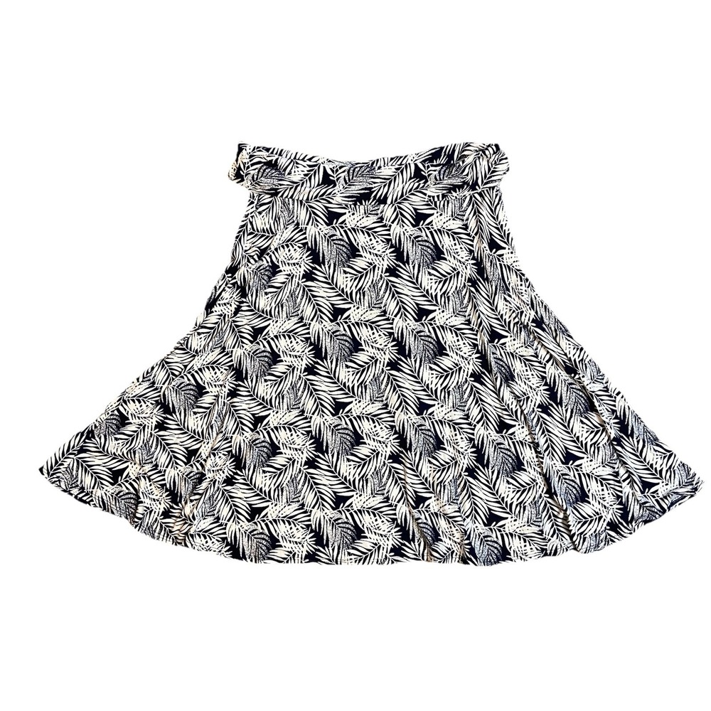 Max Studio Y2K Knit Skirt L Navy White Coastal Chic‎ Beachcore Grandma Resort